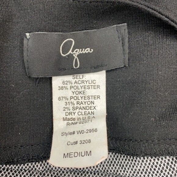 Aqua Black White Chevron Sleeveless Bodycon Career Casual‎ Dress Made in USA M - Picture 8 of 8